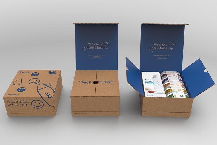 Premium packaging (cardboard boxes) against a grey background