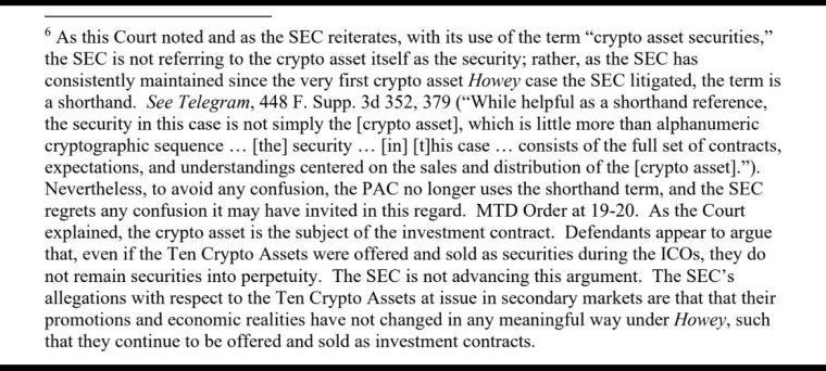sec regrets using the term crypto asset securities as it caused confusion