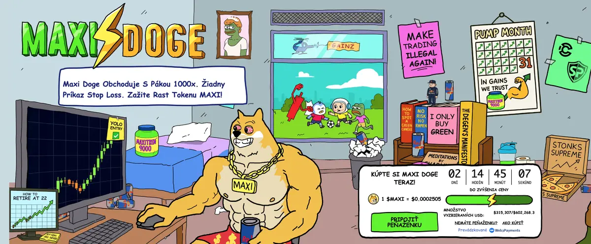 Maxi Doge najlepšie kryptomeny na nákup